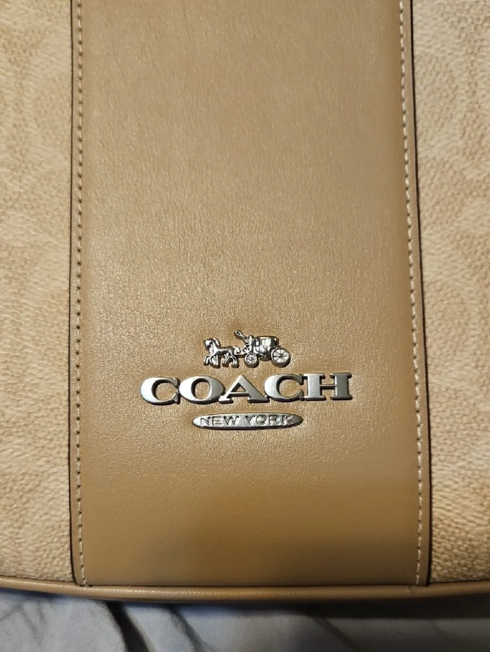 Coach Signature Canvas Crossbody in Beige and Tan